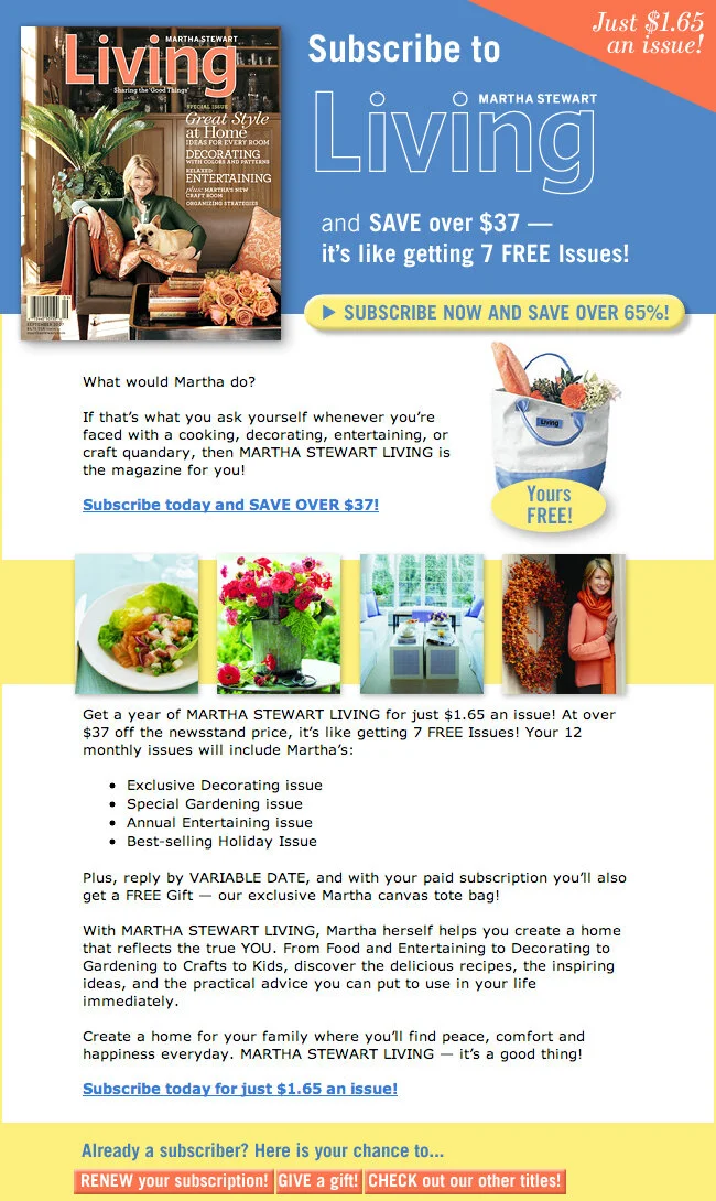 SUBSCRIBE TO MARTHA STEWART LIVING.