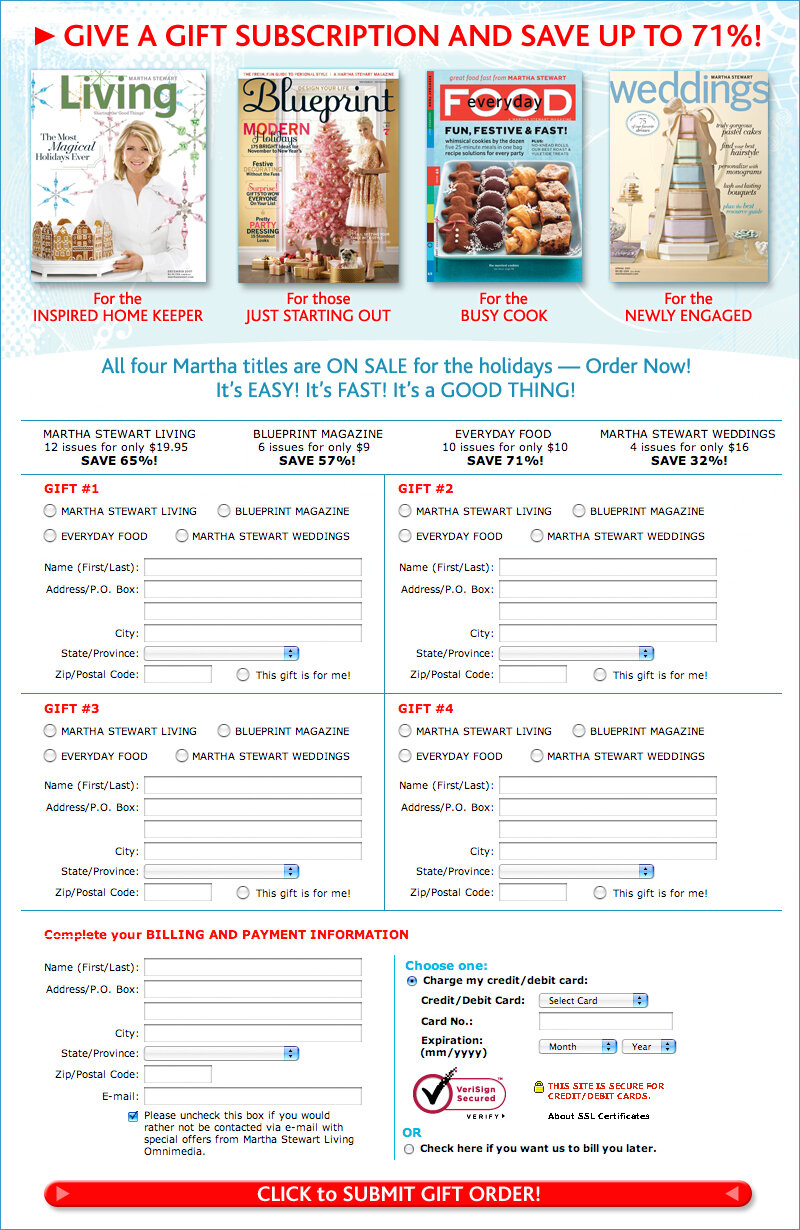 GIVE A GIFT SUBSCRIPTION AND SAVE UP TO 71%!