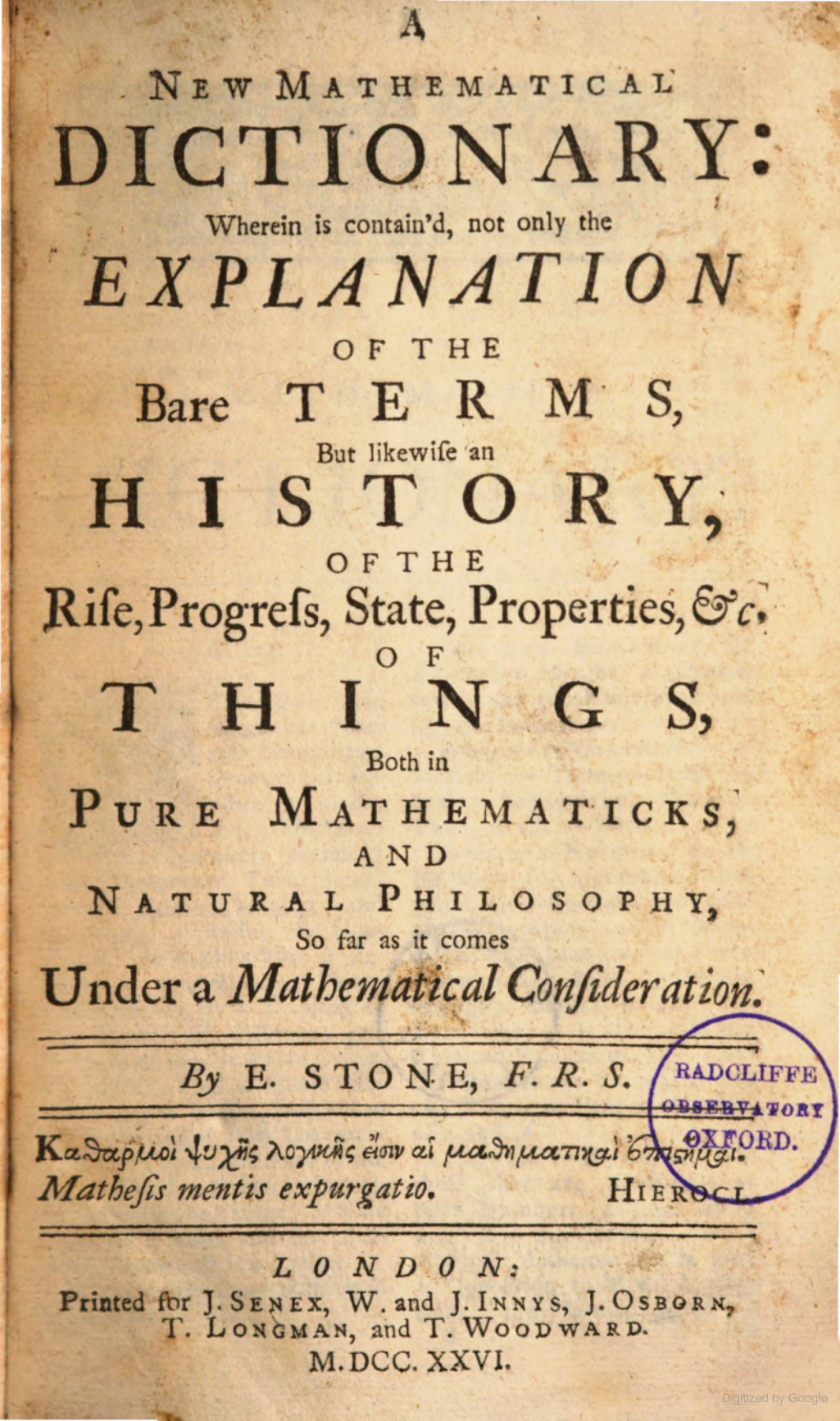 Early Life | Edmund Stone (1690-1768)