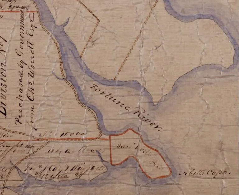 Early map of the Bay Fortune Area. Date unknown.