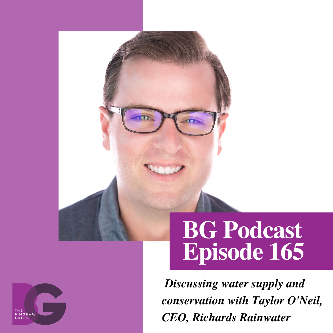 Discussing water supply and conservation with Taylor O'Neil, CEO, Richard's Rainwater