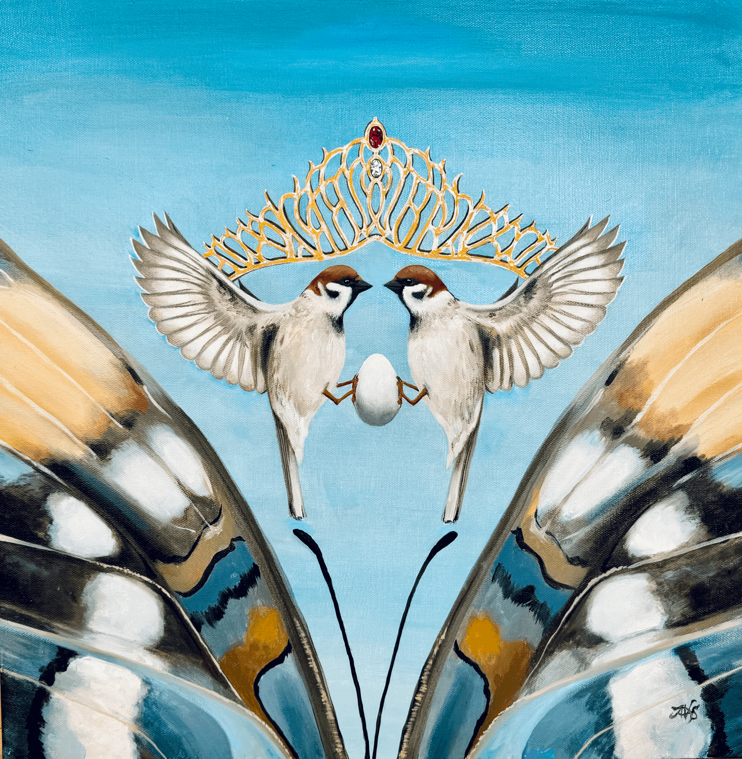 Original "Queen Of Sparrows" Painting