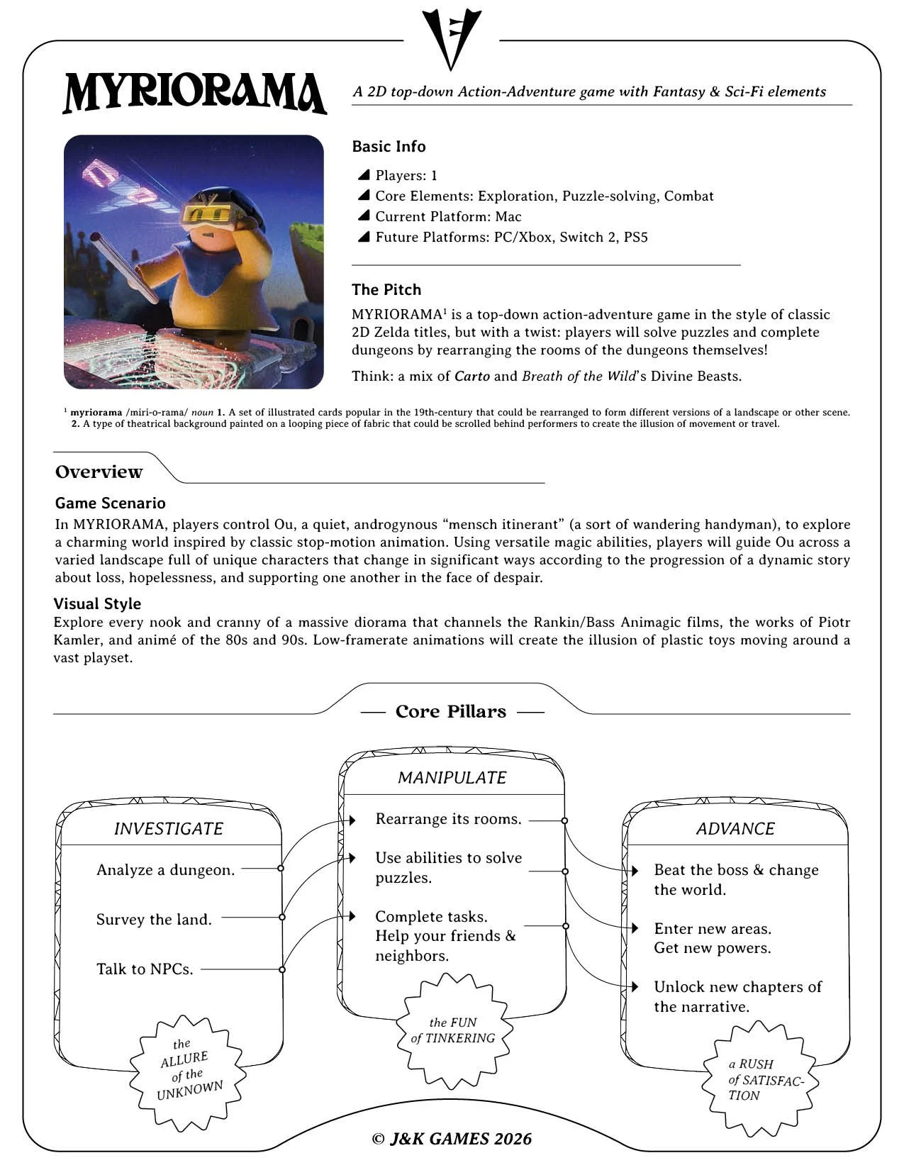 Promotional one-pager for MYRIORAMA 