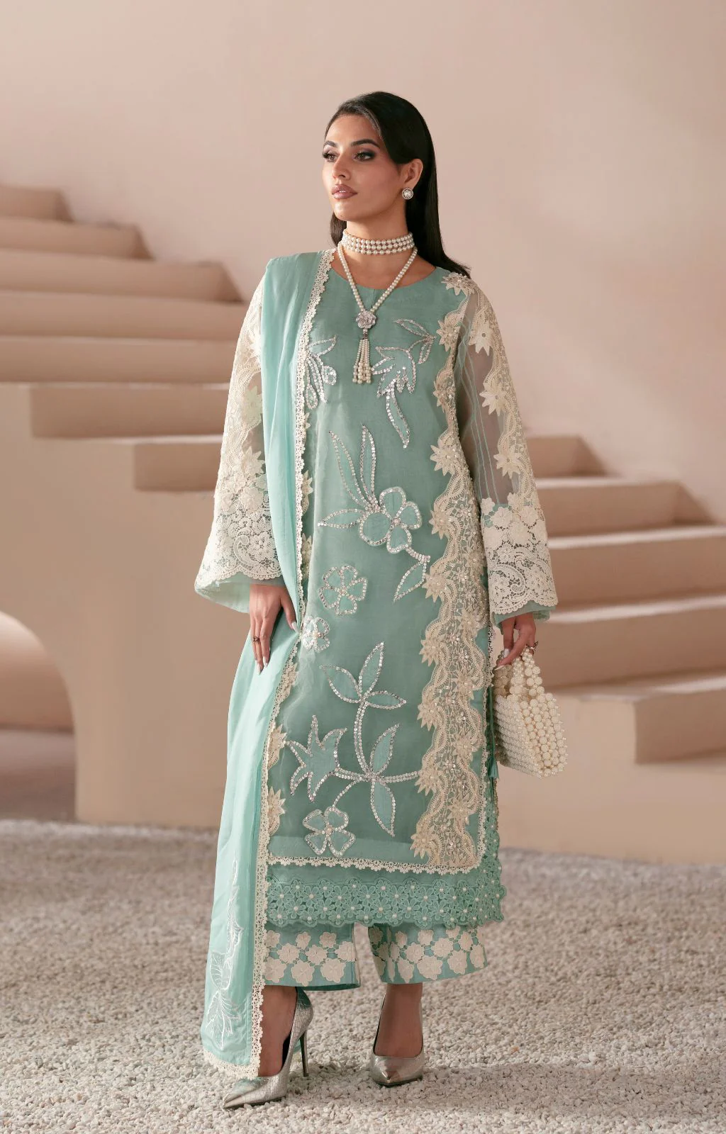 Pakistani Embroidered Unstitched 3-piece Suit Ember | Latest Pakistani Punjabi Suits Salwar Kameez Designer Wear.