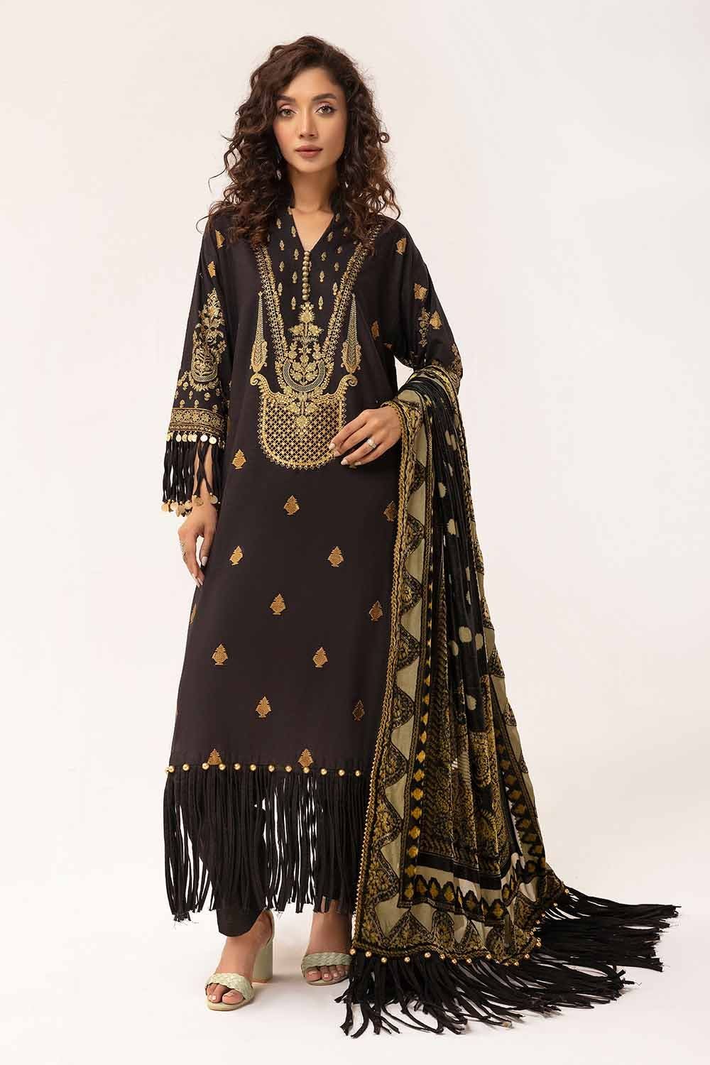 3 Piece Unstitched Embroidered Khaddar Suit with Burnout Velvet Dupatta BVL-42002| Latest Pakistani Punjabi Suits Salwar Kameez Designer Wear