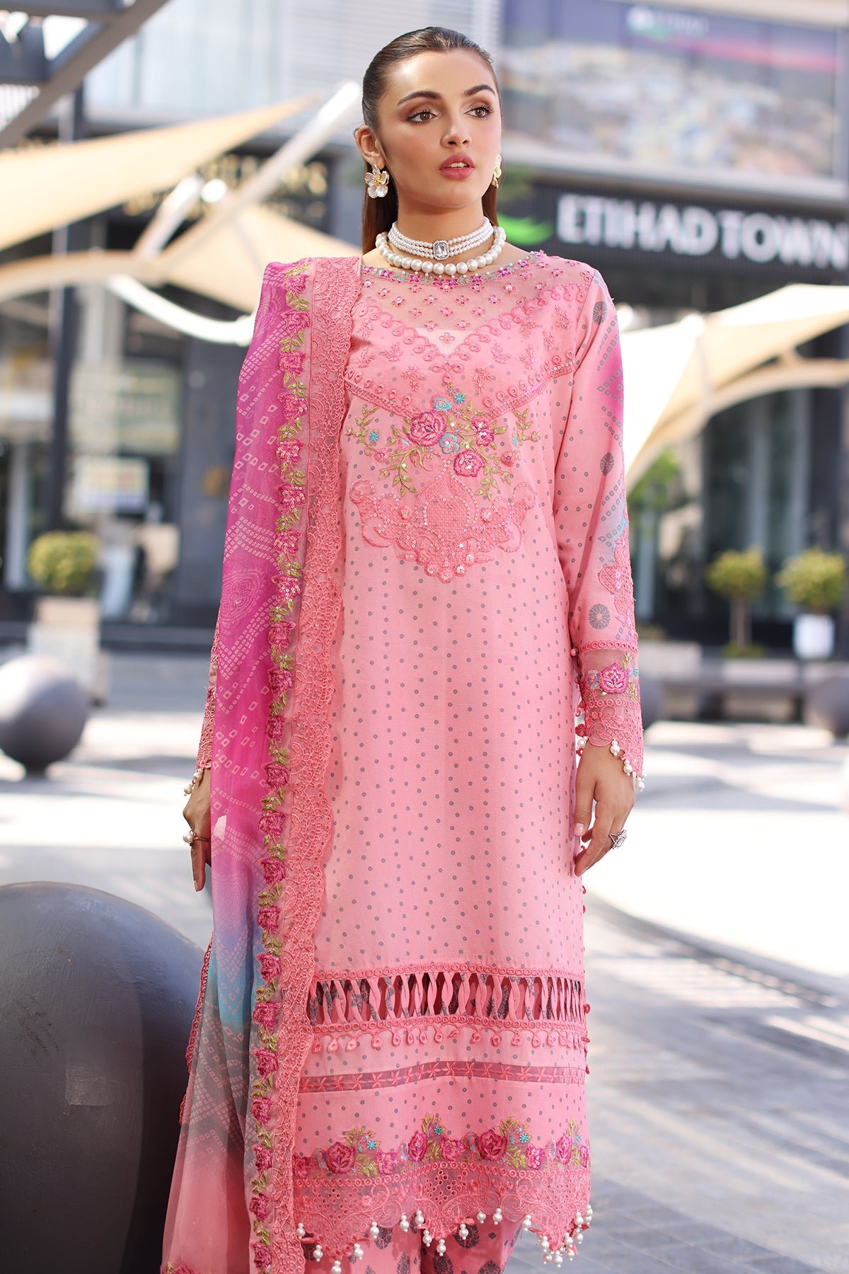 Pakistani 3-PC Unstitched Embroidered Swiss Lawn Collection CSM25-05-Cha-105 || Suit Latest Pakistani Punjabi Suits Salwar Kameez Designer wear.
