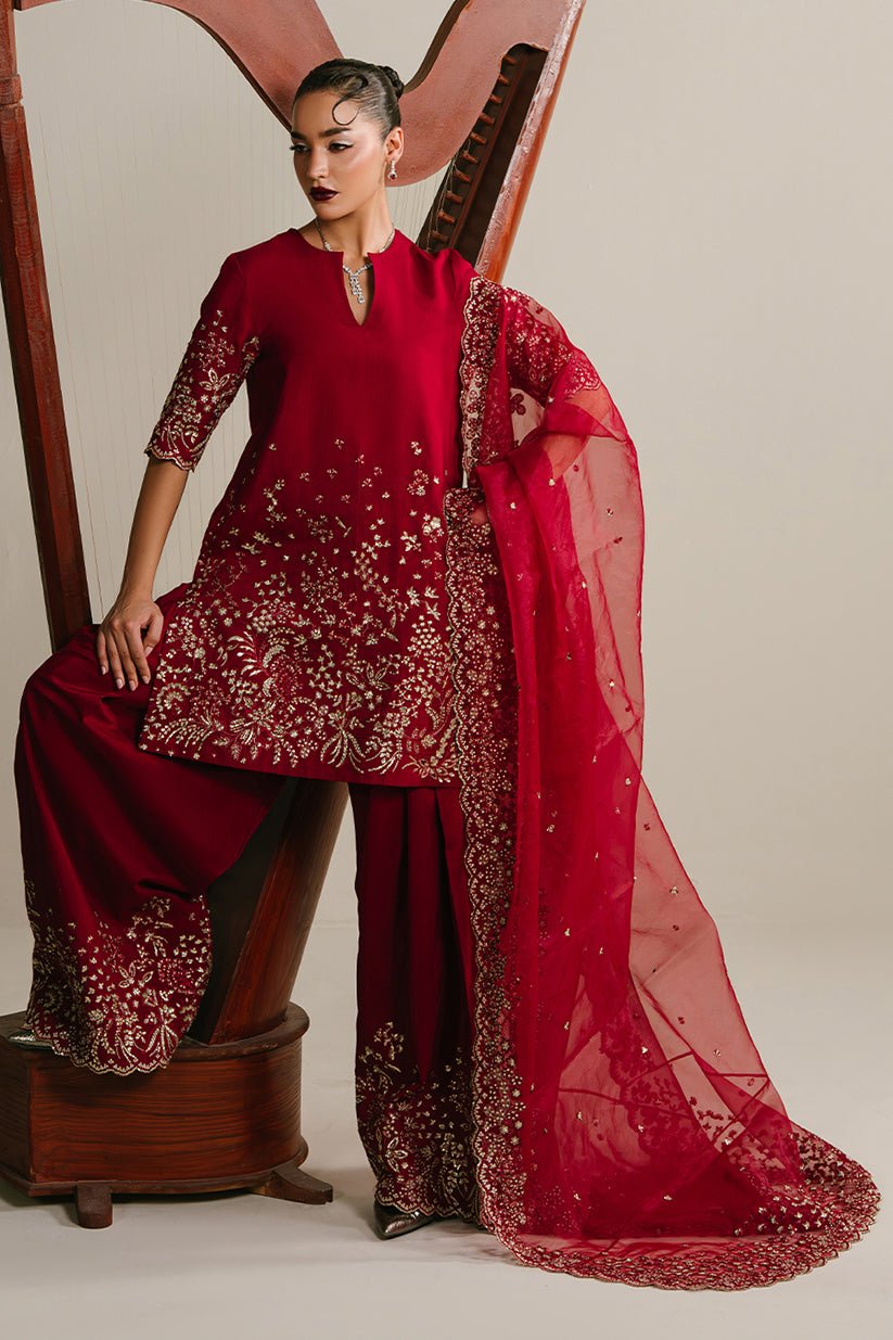 Pakistani Embroidered Suit 3 Piece Velvet Halo-Ayz-39 Formal Collection | Latest Pakistani Punjabi Suits Salwar Kameez Designer wear.