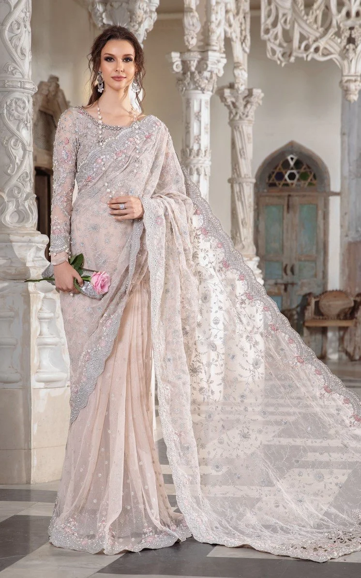 Pakistani Luxury Embroidered Net Bridal Dress MC-50 – Wedding & Walima Wear Pakistani Salwar Kameez