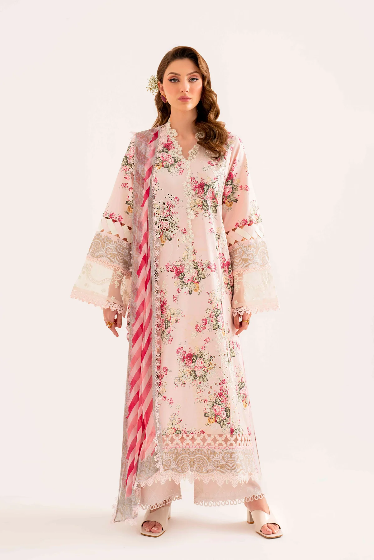Pakistani Embroidered Suit Unstitched 3 Piece SAL-07-24 - Luxury Collection | Latest Pakistani Design Salwar Kameez Punjabi Suit Designer Wear.
