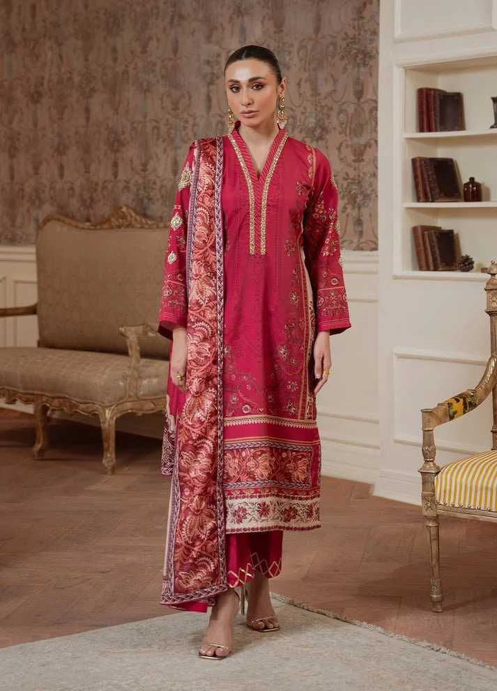Pakistani Embroidered Silk Unstitched 3 Piece Rosewood Majesty-Gul-61 | Latest Pakistani Punjabi Suits Salwar Kameez Designer Wear.