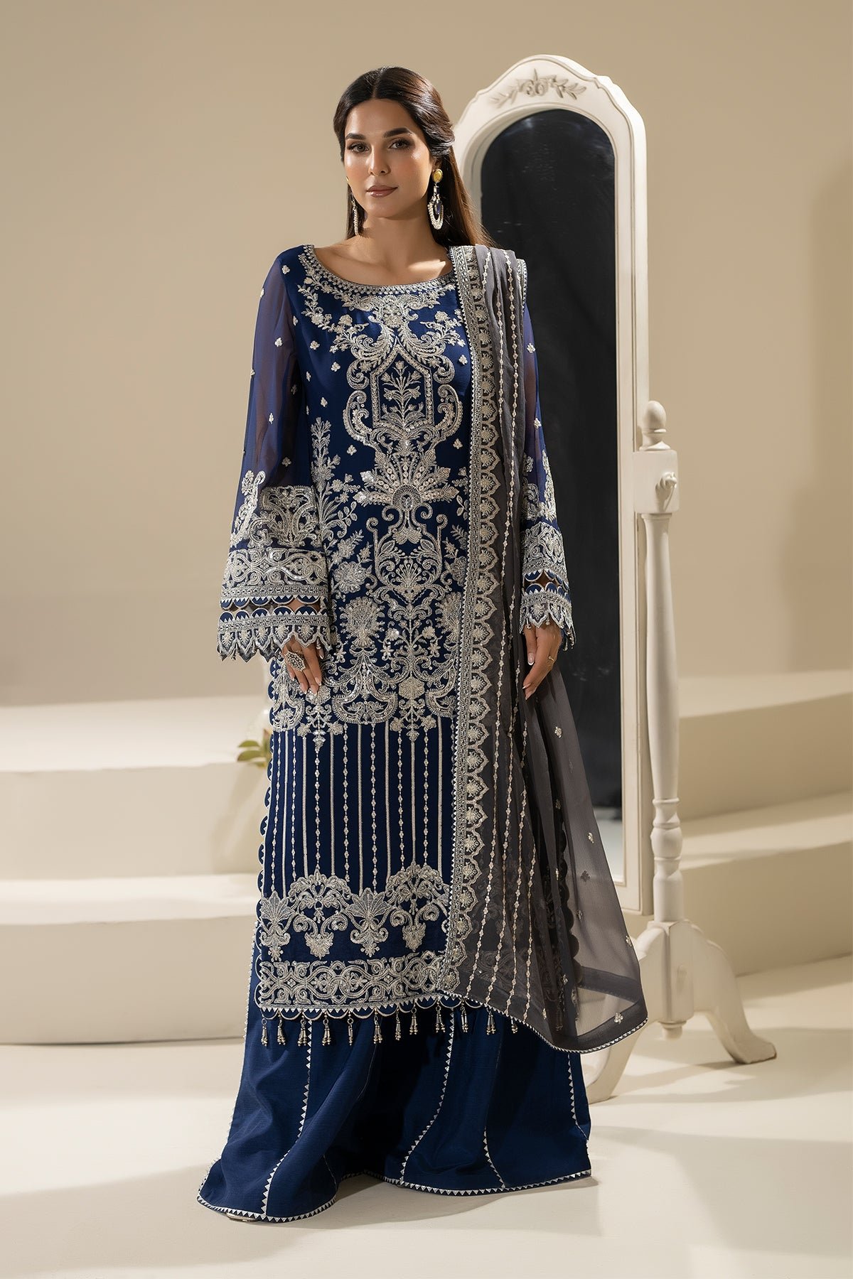 Pakistani Embroidered Chiffon Unstitched 3-Piece M-89 LAMIYA | Latest Pakistani Salwar Kameez Punjabi Suits Designer Wear