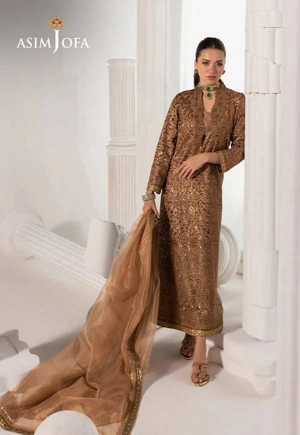 Pakistani Embroidered Chiffon Unstitched 3 Pcs Ajizl-11-Ofa-52 | Latest Pakistani Salwar Kameez Designer Wear