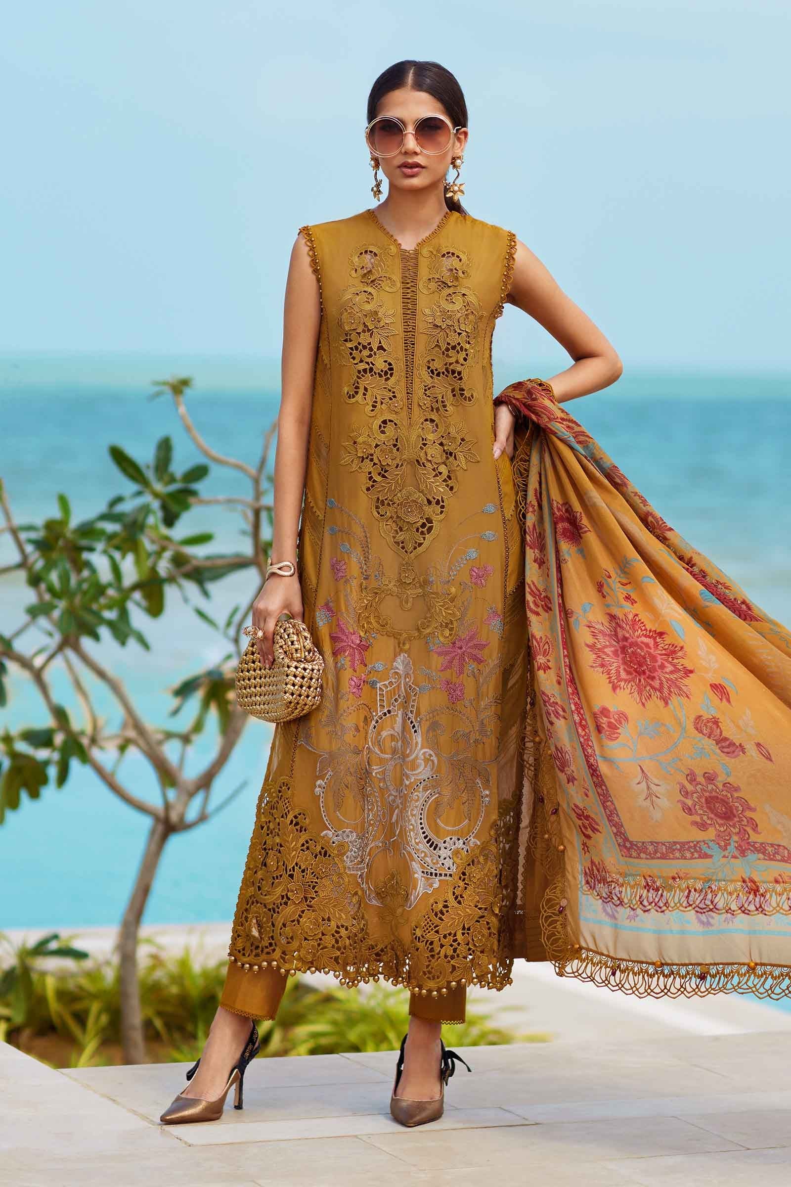 Pakistani 3 Piece Unstitched Embroidered Lawn Suit | EID LAWN-25-06_B-38 | Latest Pakistani Punjabi Suits Salwar Kameez Designer Wear.