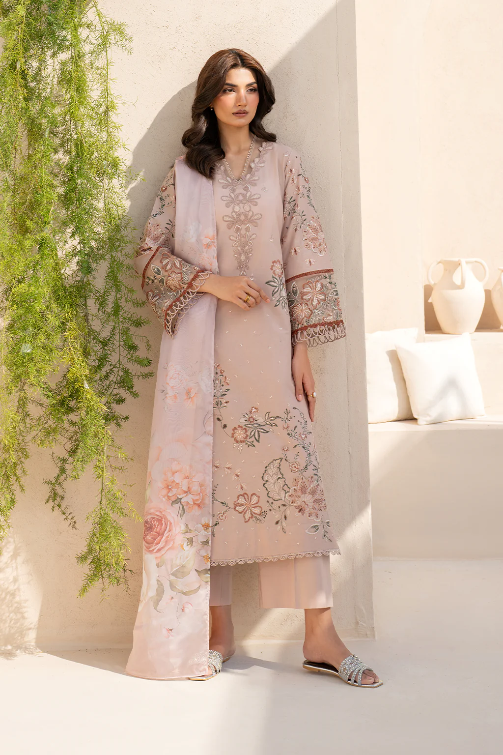 Pakistani Embroidered Lawn Collection - EFL-02 Embroidered Lawn - Latest Pakistani Salwar Kameez Punjabi Suit Designer Wear.