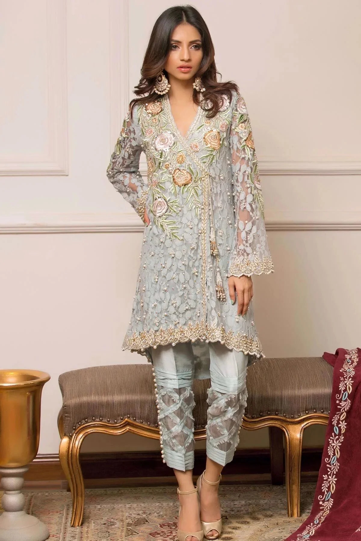 Luxury Elmas Organza and Chiffon 3 piece Pakistani Designer 