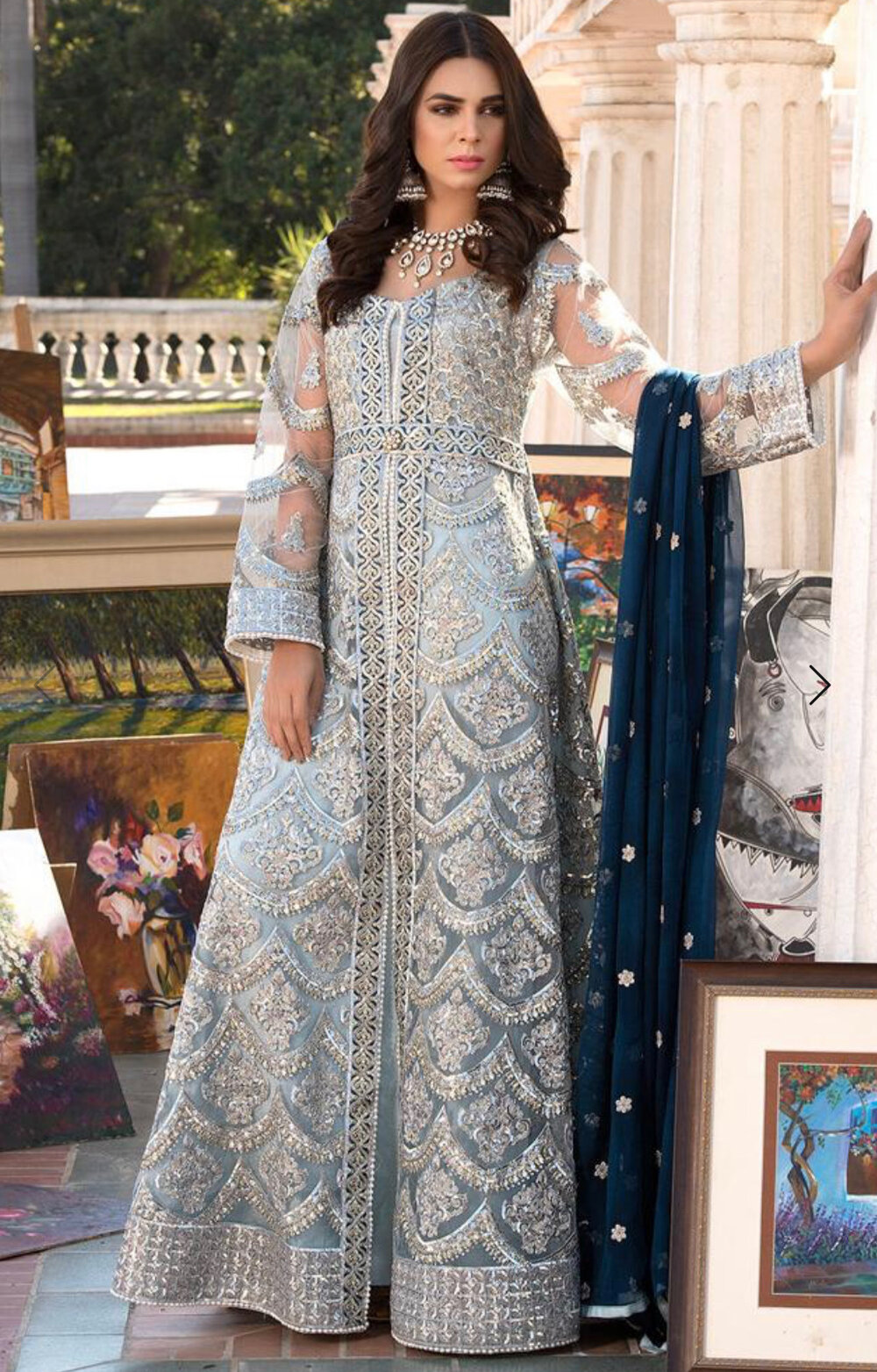 Net Fabrics Pakistani Dresses
