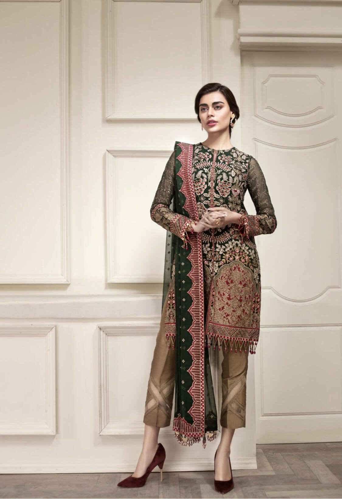 Baroque Jazmin Maria B Elan 2019 Collection Latest Embroidery Shalwar Kamez Suit 