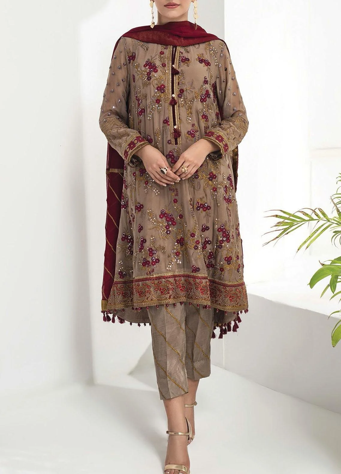chiffon unstitched suits