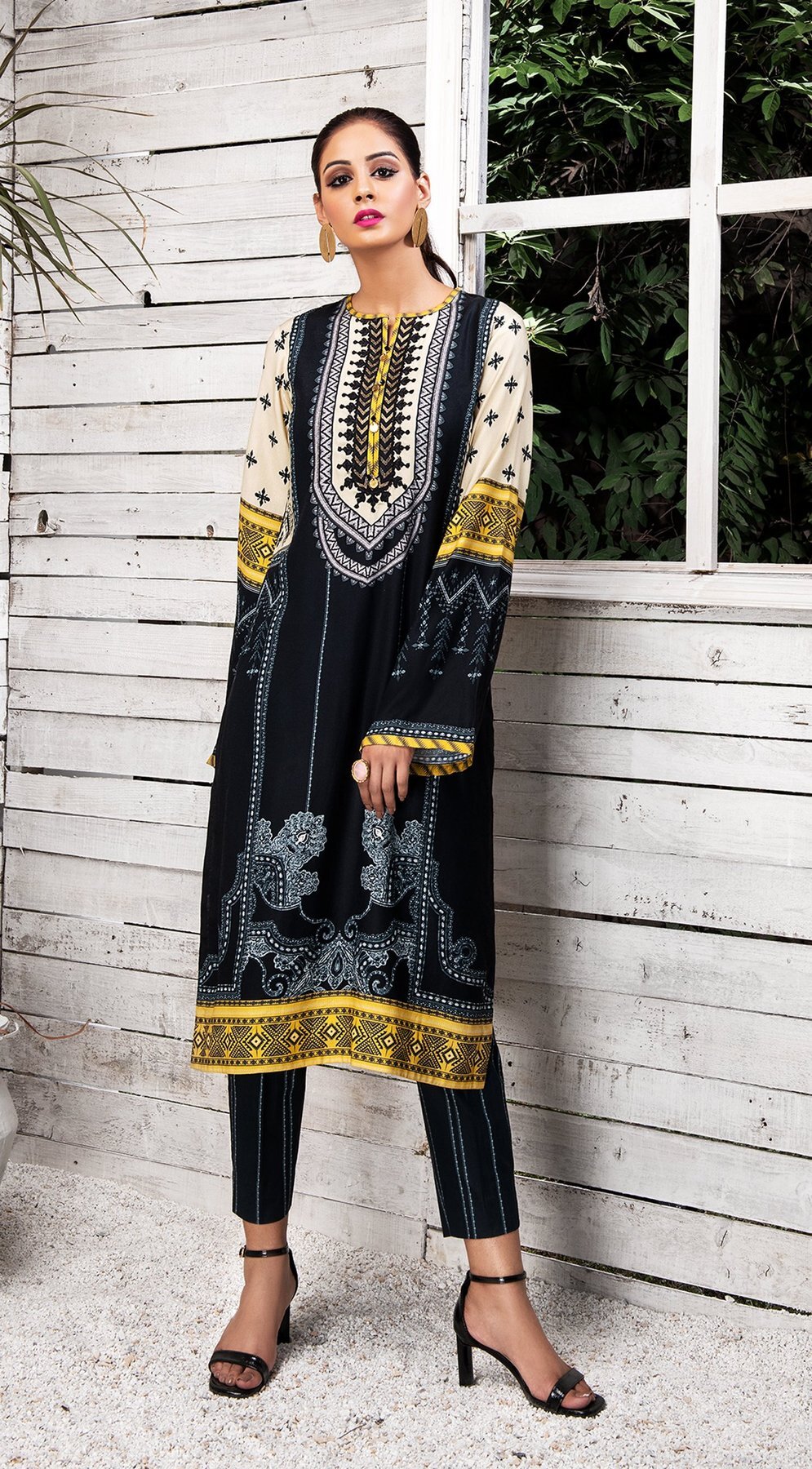 3 Piece Stitched Linen Embroidered Indian Pakistani Salwar Kameez suit XS S M 