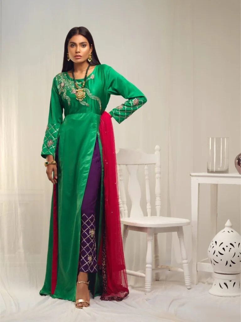 punjabi suit with skirt design