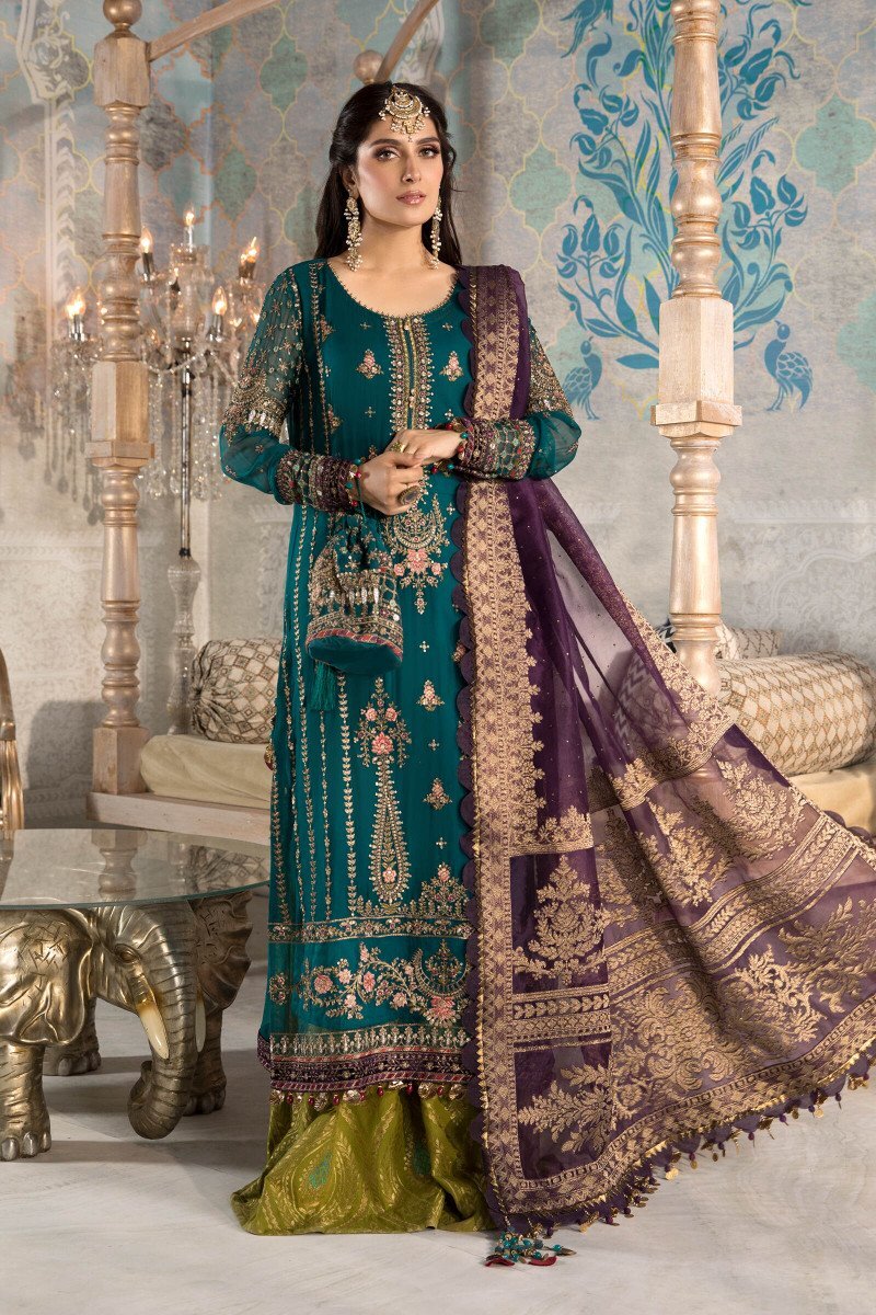 Indian Party wear Designer Embroidery Lehnga Gown Silk Purple Salwar Kameez 