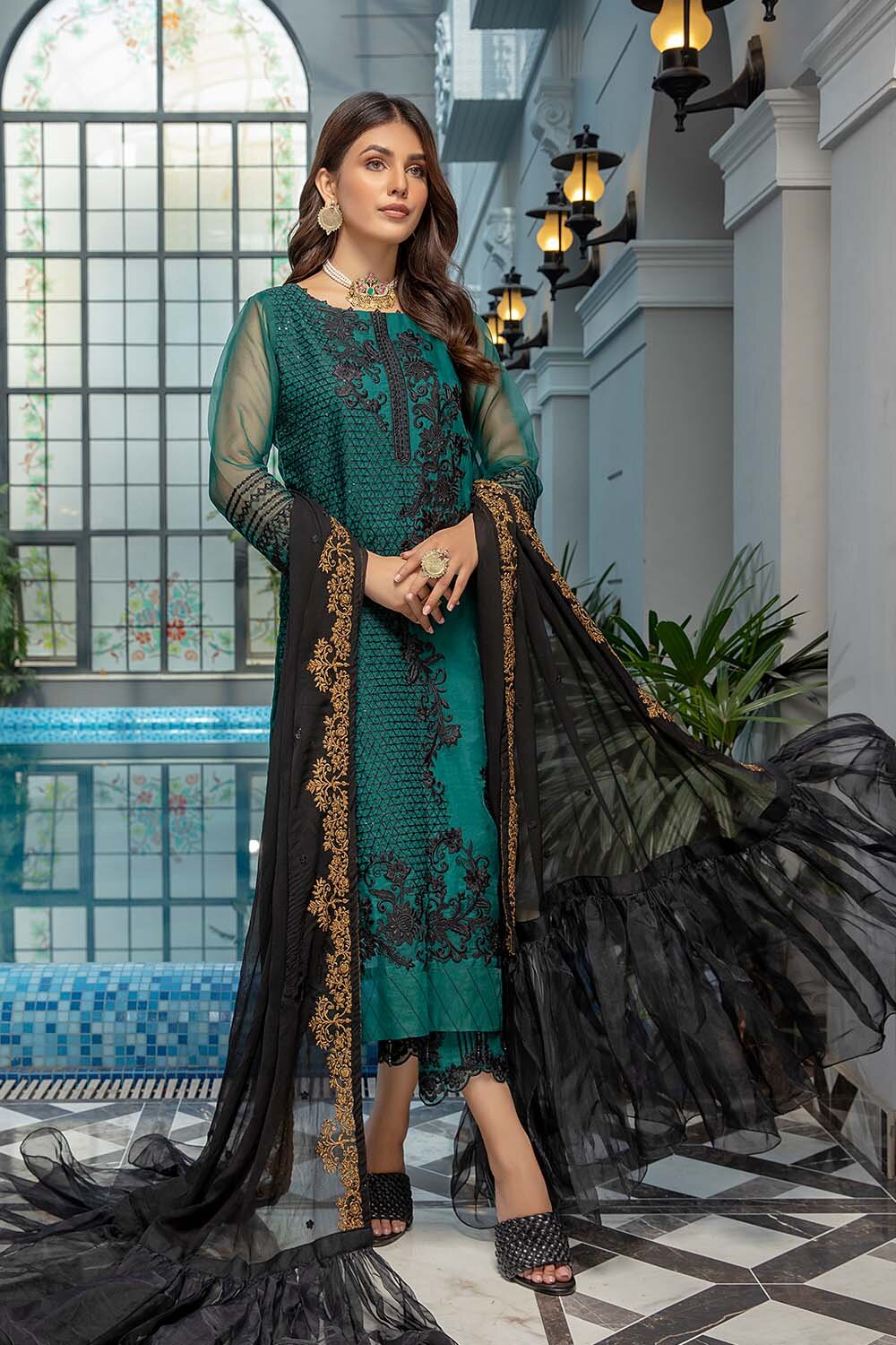 INDIAN /Pakistani WEAR  DRESS Chiffon SALWAR KAMEEZ unstitched 