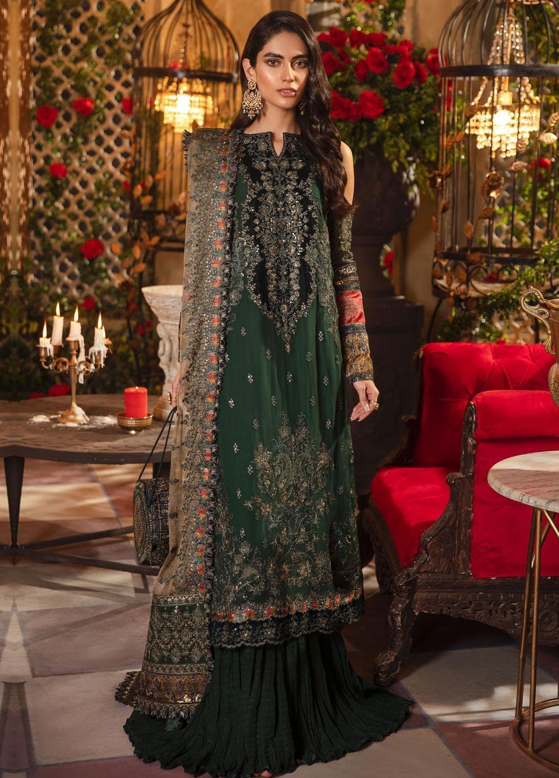 Iznik Embroidered Chiffon Suits Unstitched 3 Piece IZ21M IMC-08 SERENITY - Luxury Formals Collection | Latest Pakistani Punjabi Suits Salwar Kameez Designer Wear