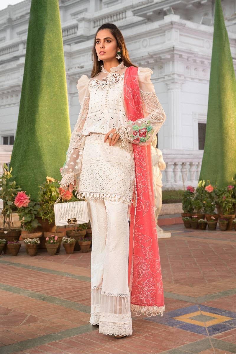 MARIA B LAWN DESIGNER 3PCS SUIT EMBROIDERED STITCHED