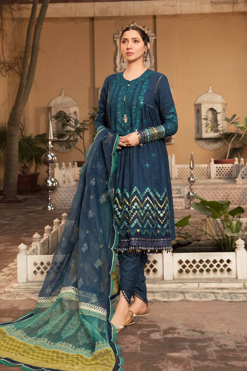 MARIA B LAWN DESIGNER 3PCS SUIT EMBROIDERED STITCHED