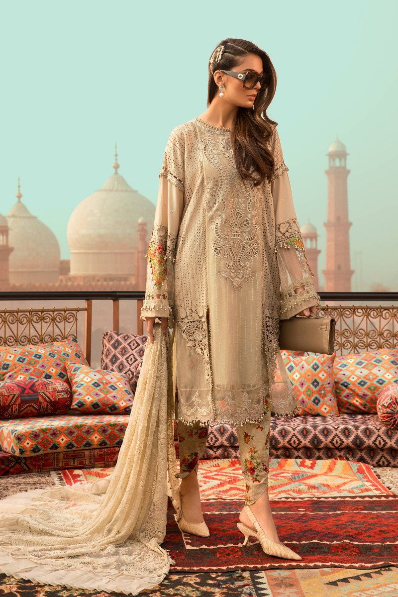 Pakistani Maria B 2019 Latest Lawn Embroiderey Collection Shalwar Kameez Suit 