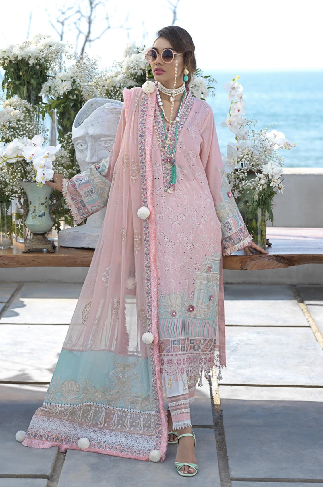 Sobia Nazir Linen Embroidered Salwaar Kameez Pakistani Stitched Suit SALE 
