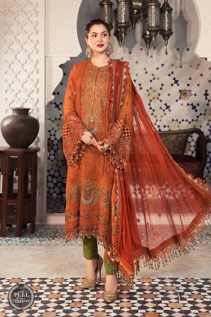 Embroidered  Chiffon Stitched SALWAR KAMEEZ  3PC SUIT ladies clearance  for Eid 