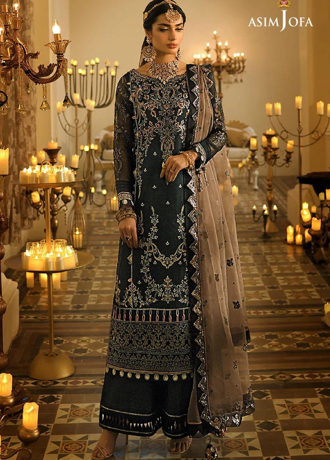 New  3 Pc Ready Made Suit Embroidried Salwar Kameez brown 
