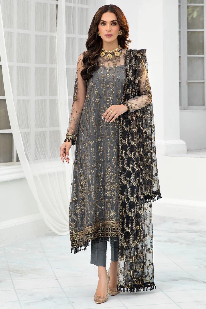 Latest Designer Pakistani Style Butterfly Net Suit - Stylecaret.com