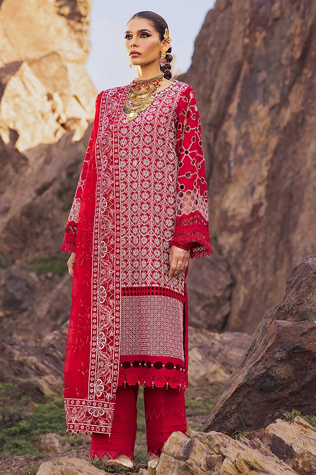 NUR 23 Lawn Suits Unstitched 3 Piece NSL-14 - Luxury Festive Collection | Latest Pakistani Punjabi Suits Salwar Kameez Designer Wear