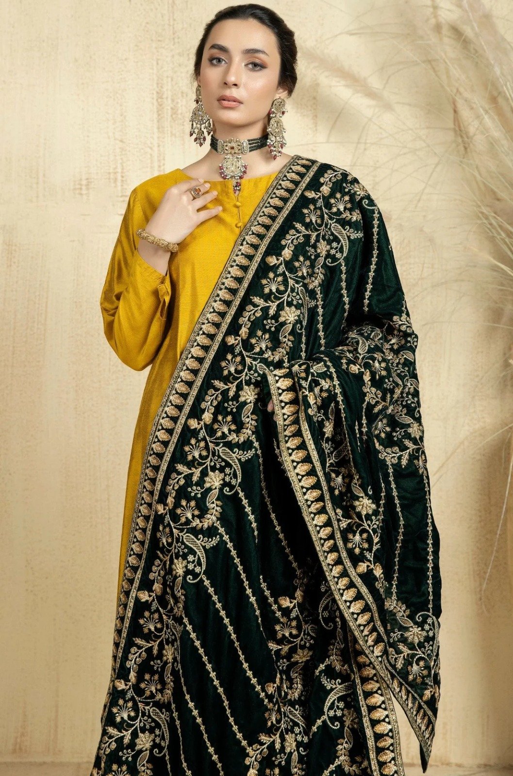 punjabi suit with shawl