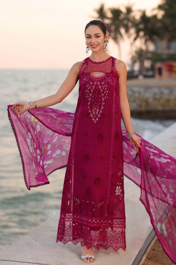 Pakistani Embroidered Lawn 3pc Suit D9-A Unstitched | Latest Pakistani Design Salwar Kameez Punjabi Suit Designer Wear.