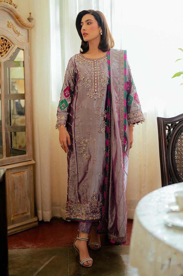 Pakistani Embroidered Medium Organza Stitched 3 Piece Suit Aaidah- Luxury Collection | Latest Pakistani Salwar Kameez Punjabi Suit Designer Wear