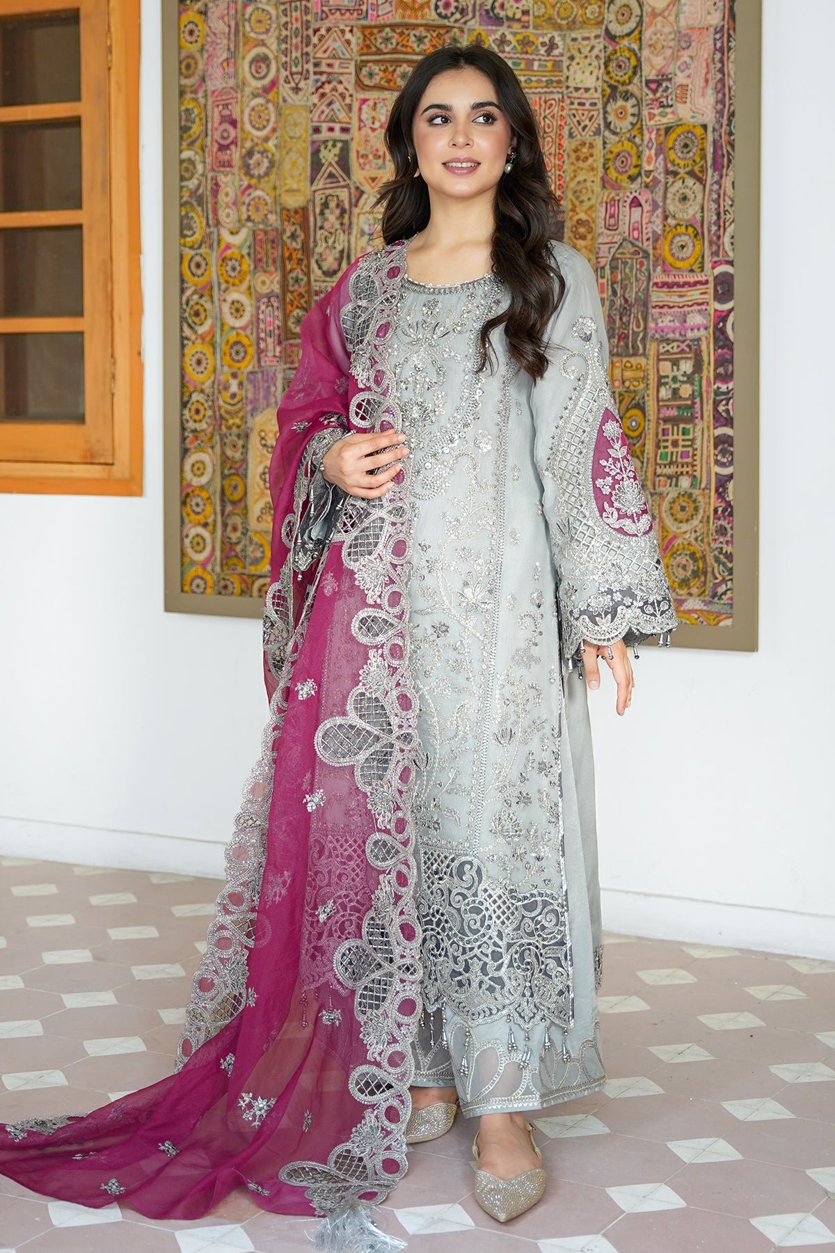 Pakistani Embroidered Organza Unstitched 3-PieceI-228 ZAREEN | Latest Pakistani Salwar Kameez Punjabi Suits Designer Wear