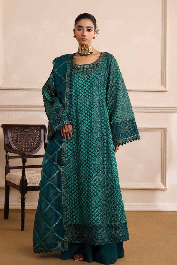 Pakistani Embroidered 3Pc Organza Formal Suit Unstitched NOUR - MW40039- Ria-29 | Latest Pakistani Punjabi Suits Designer Wear