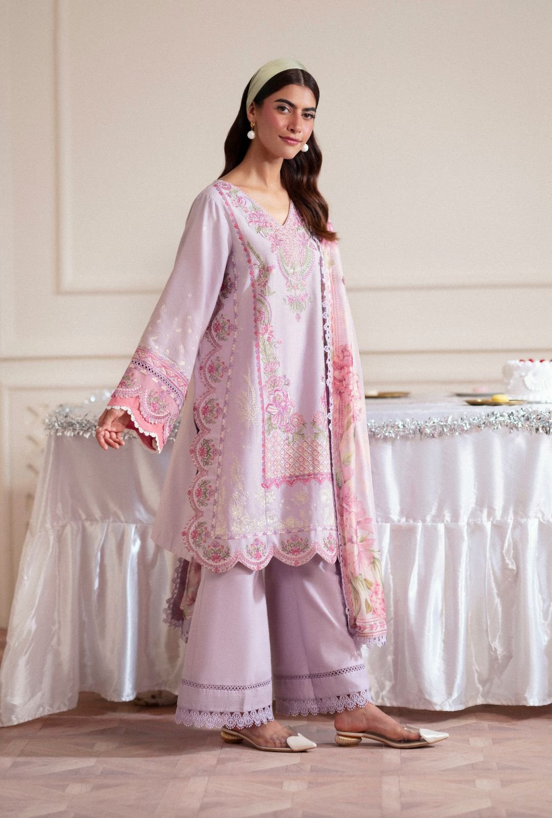 Pakistani Embroidered Unstitched 3-piece Lawn Suit Thistle_AJR-43 | Latest Pakistani Punjabi Suits Salwar Kameez Designer Wear.