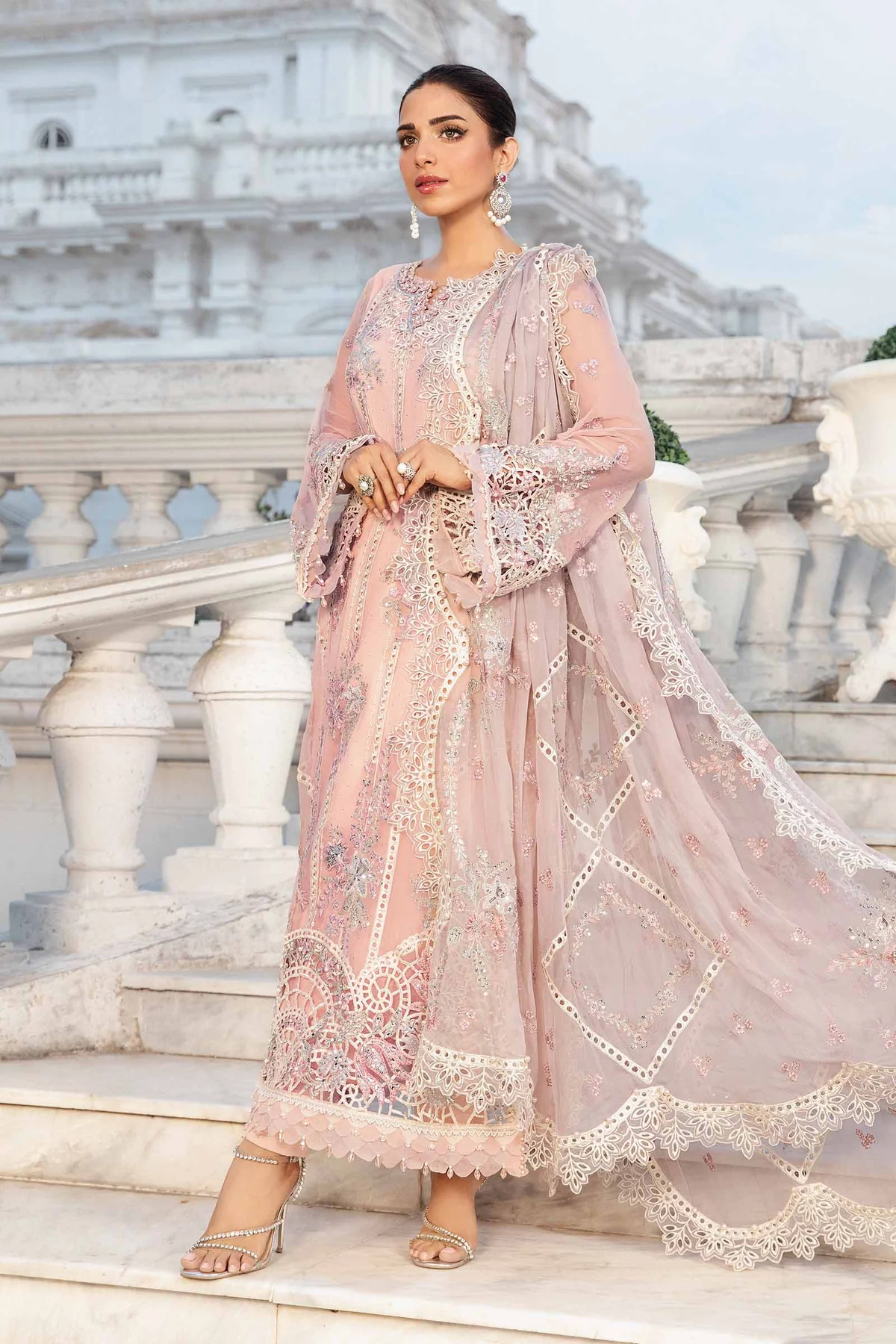 Unstitched Embroidered Chiffon Suit | MPC-24-106- Luxury Collection | Latest Pakistani Punjabi Suits Salwar Kameez Designer Wear