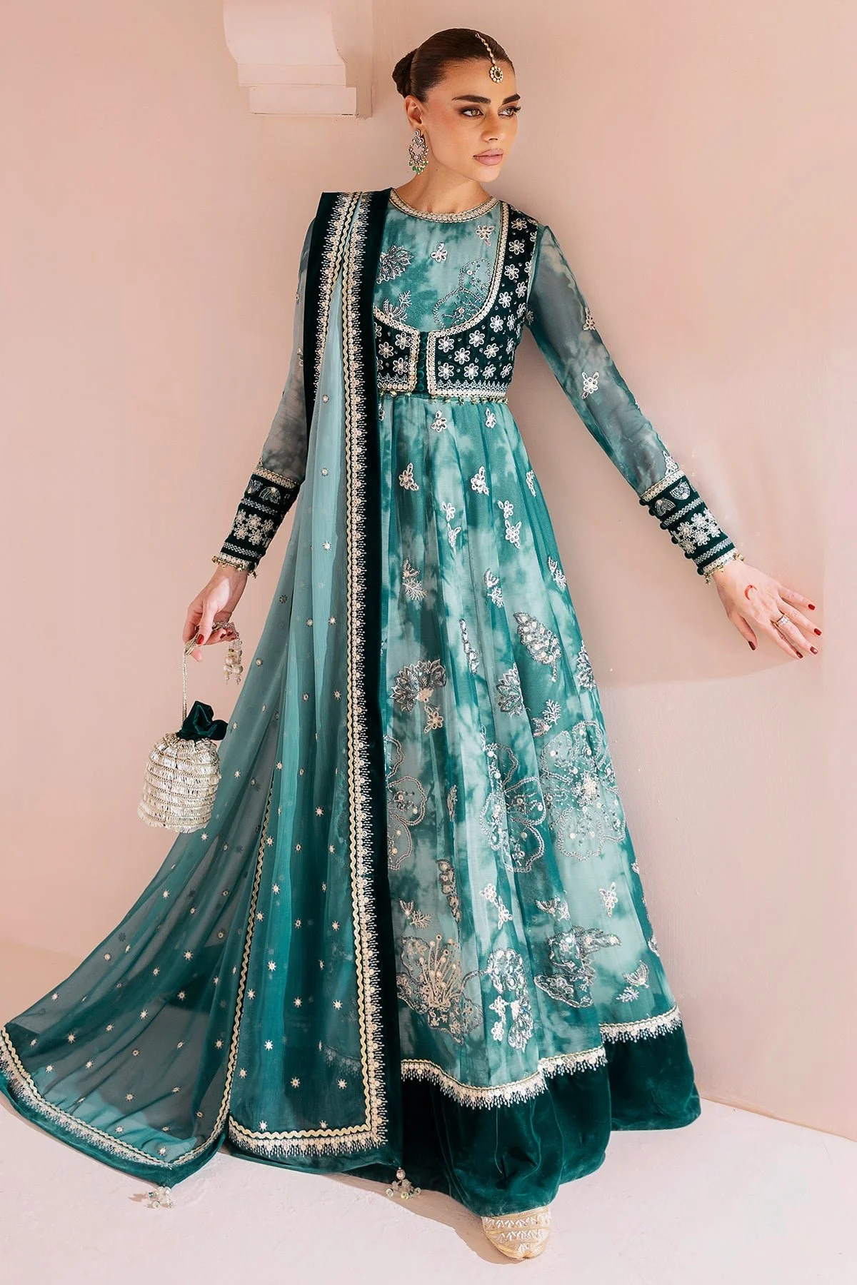 Pakistani 3 Pieces Embroidered Velvet Formal CVF D-06-Jaz-90 | Latest Pakistani Salwar Kameez Punjabi Suit Designer Wear