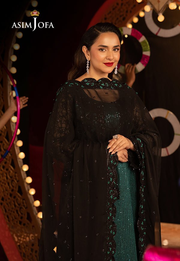 Pakistani Embroidered Silk 3 Pcs Unstitched Suits AJLFF-20 | Latest Pakistani Salwar Kameez Designer Wear.