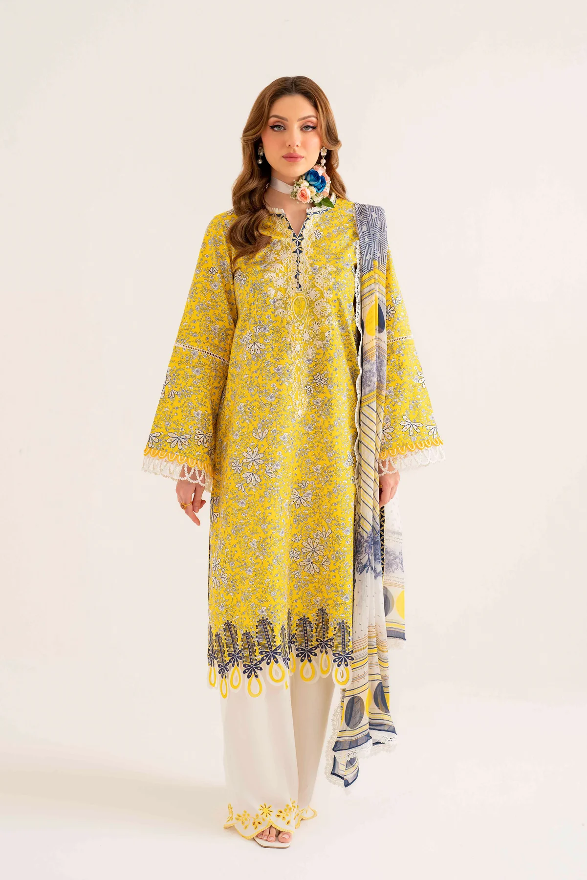 Pakistani Embroidered Suit Unstitched 3 Piece SAL-04-24 - Luxury Collection | Latest Pakistani Design Salwar Kameez Punjabi Suit Designer Wear.