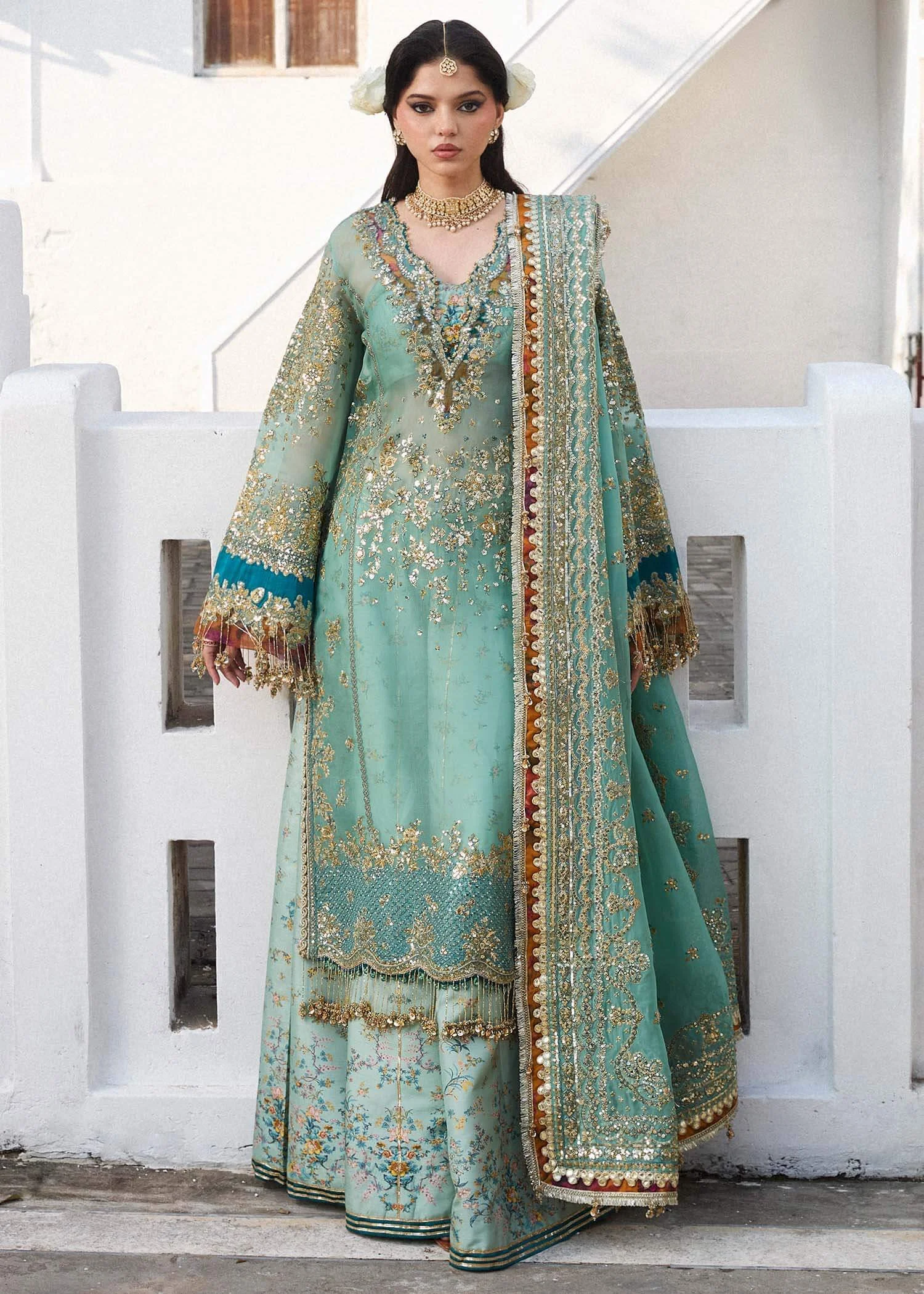 Pakistani Organza Suit 3-Piece MIRAYE Pak-84 || Latest Pakistani Salwar Kameez & Punjabi Suit Designer Wear.