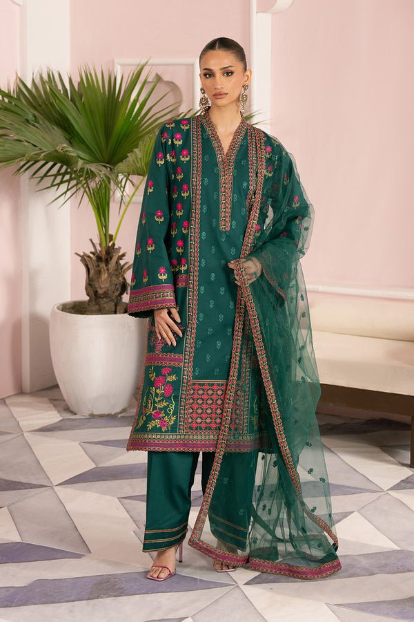 Pakistani Lawn & Net Embroidered 3Pc Suit Unstitched -AVIZEH - MS50162 - Ria-47 | Latest Pakistani Punjabi Suits Designer Wear
