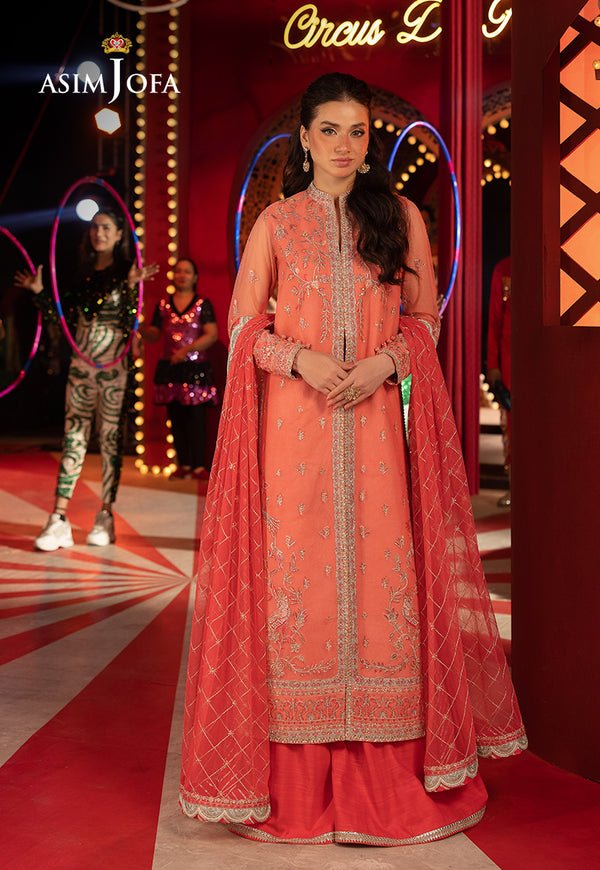 Pakistani AJLLF-13 Embroidered Net 3 Pcs Unstitched Suit | Latest Pakistani Salwar Kameez Designer Wear.