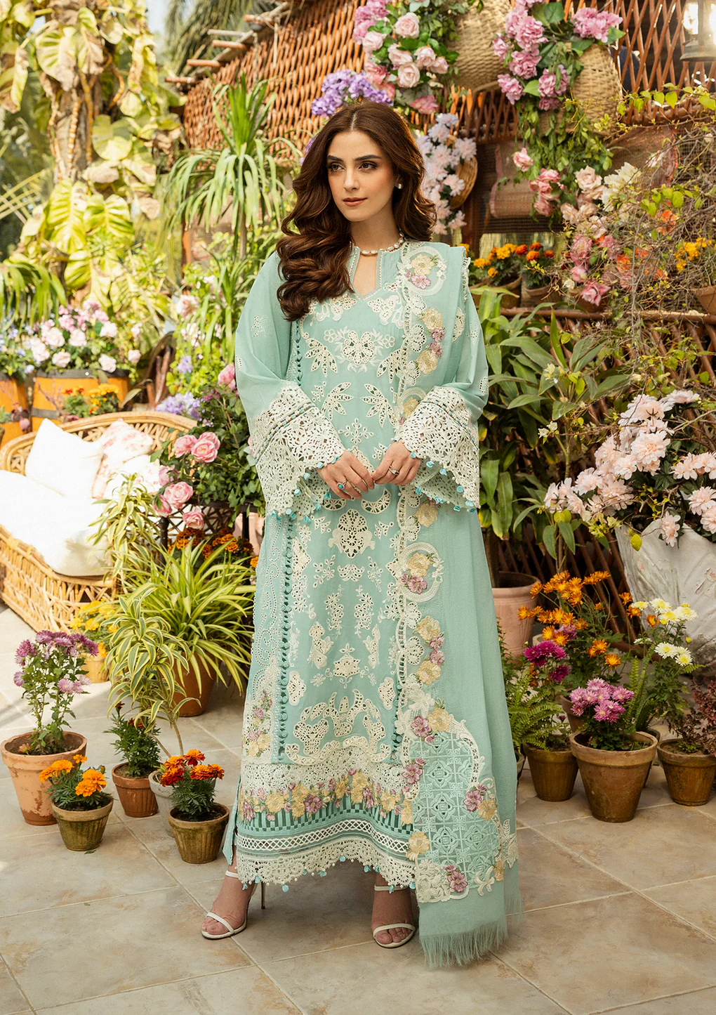 Pakistani Luxury Lawn 2025 Suit Unstitched 3 Piece ELM-7A ZARAFSHAN- Formal Collection | Latest Pakistani Punjabi Suits Salwar Suits Designers Wear.