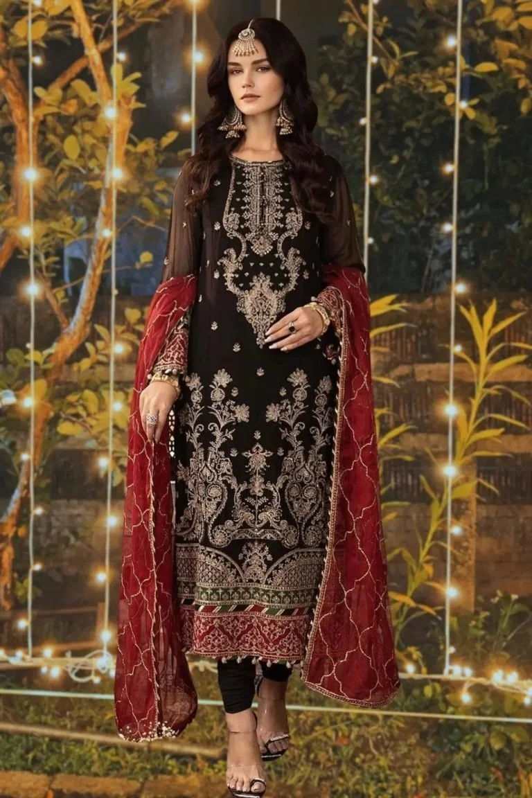 Pakistani Embroidered Chiffon Stitched 3Pc Suit | Latest Punjabi Suit Designer Wear | Pakistani Salwar Kameez.